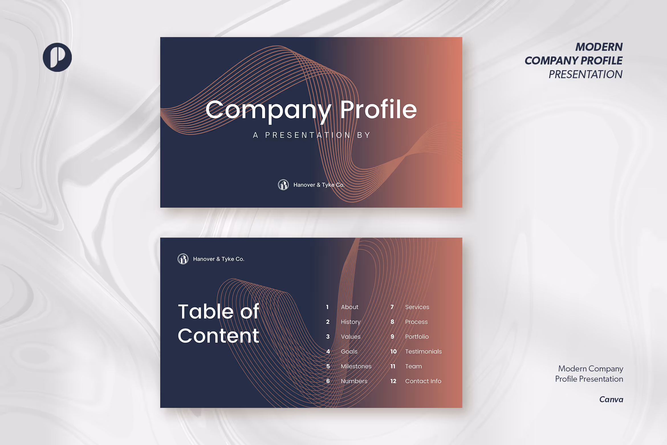 Orange Copper Modern Company Profile Presentation