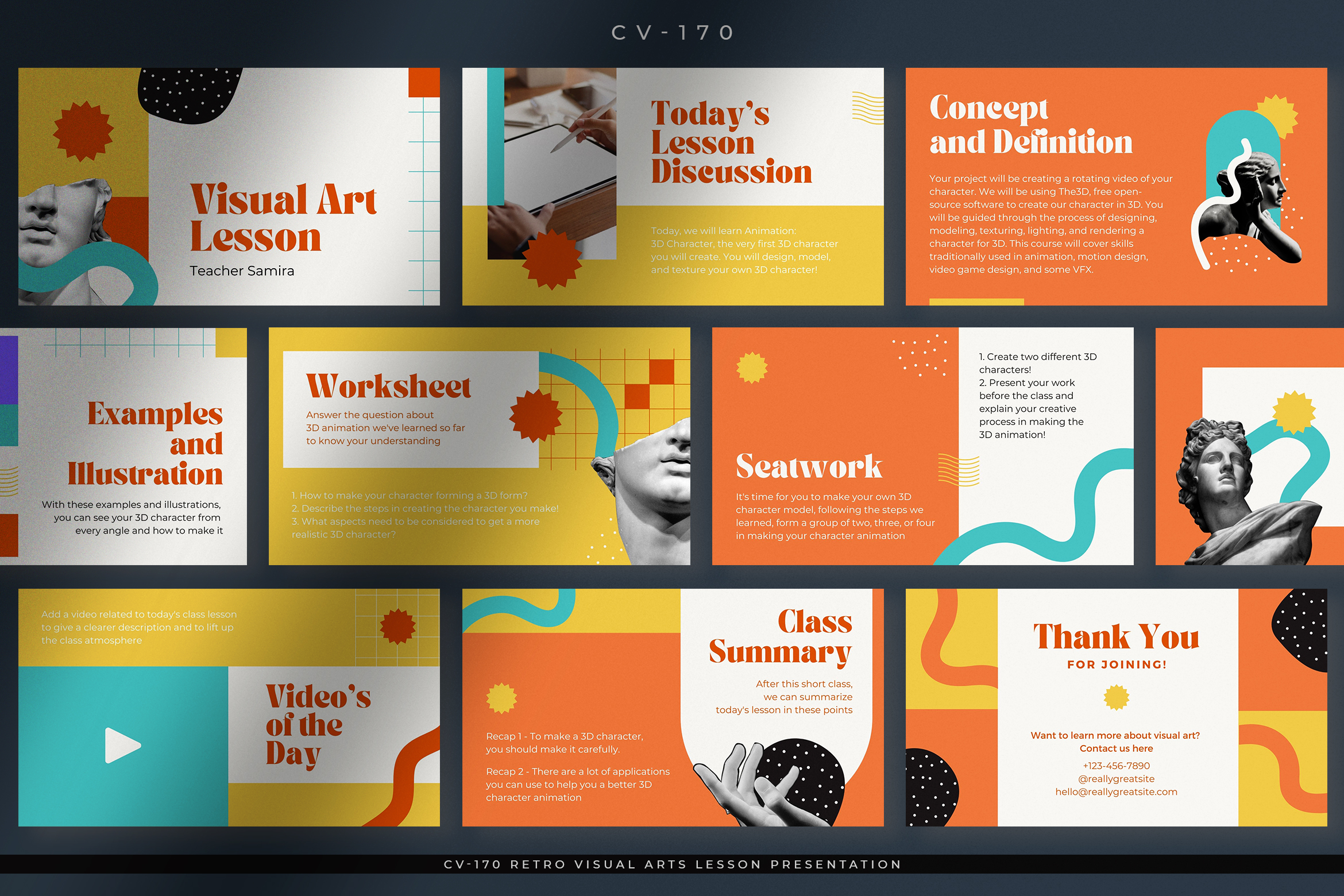 Fun Retro Visual Arts Lesson Presentation Canva