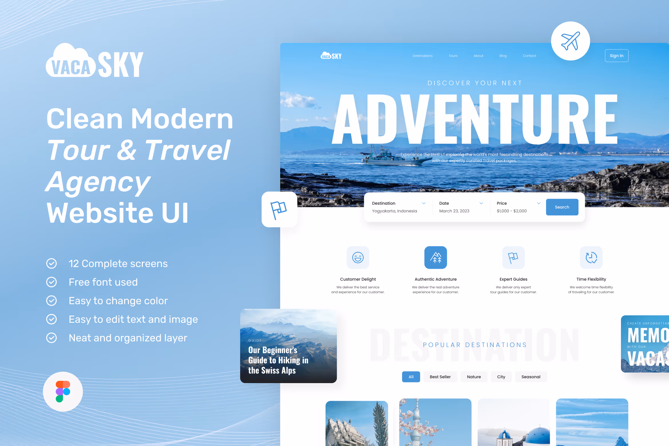 Vacasky – Clean Modern Tour & Travel Agency 