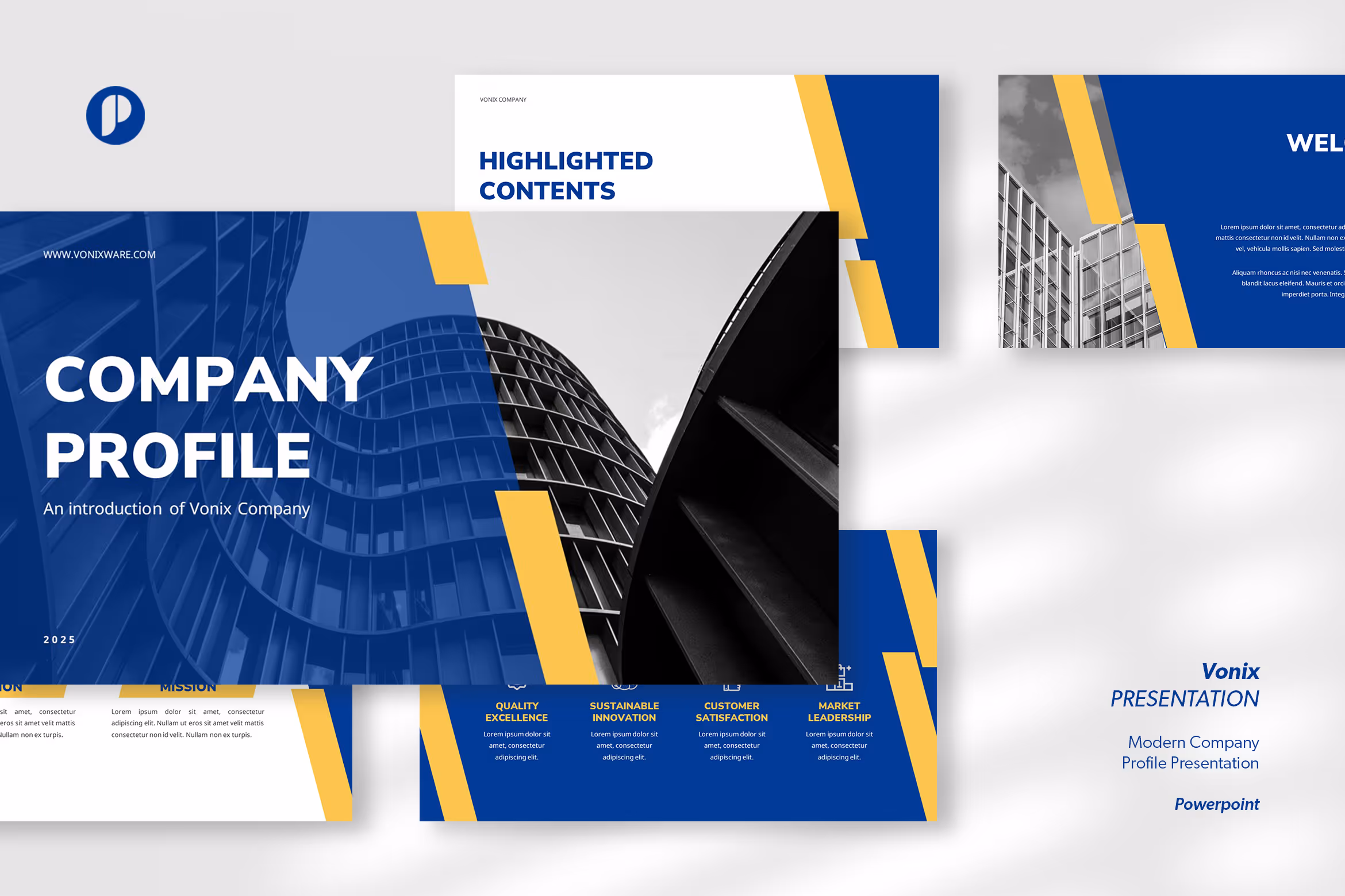 Vonix – Blue Yellow Modern Company Profile