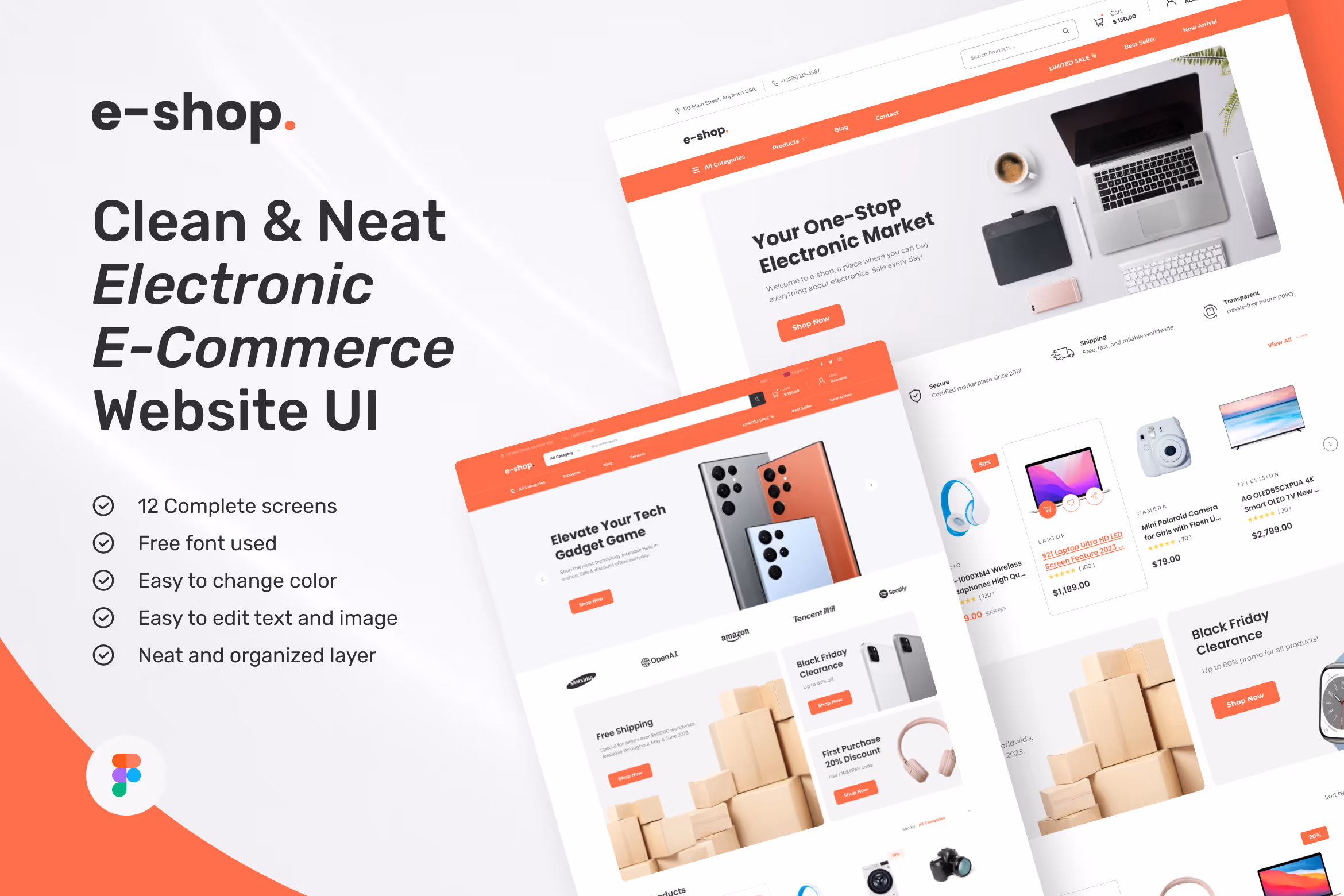 E-Shop – Electronic E-Commerce Website Design 