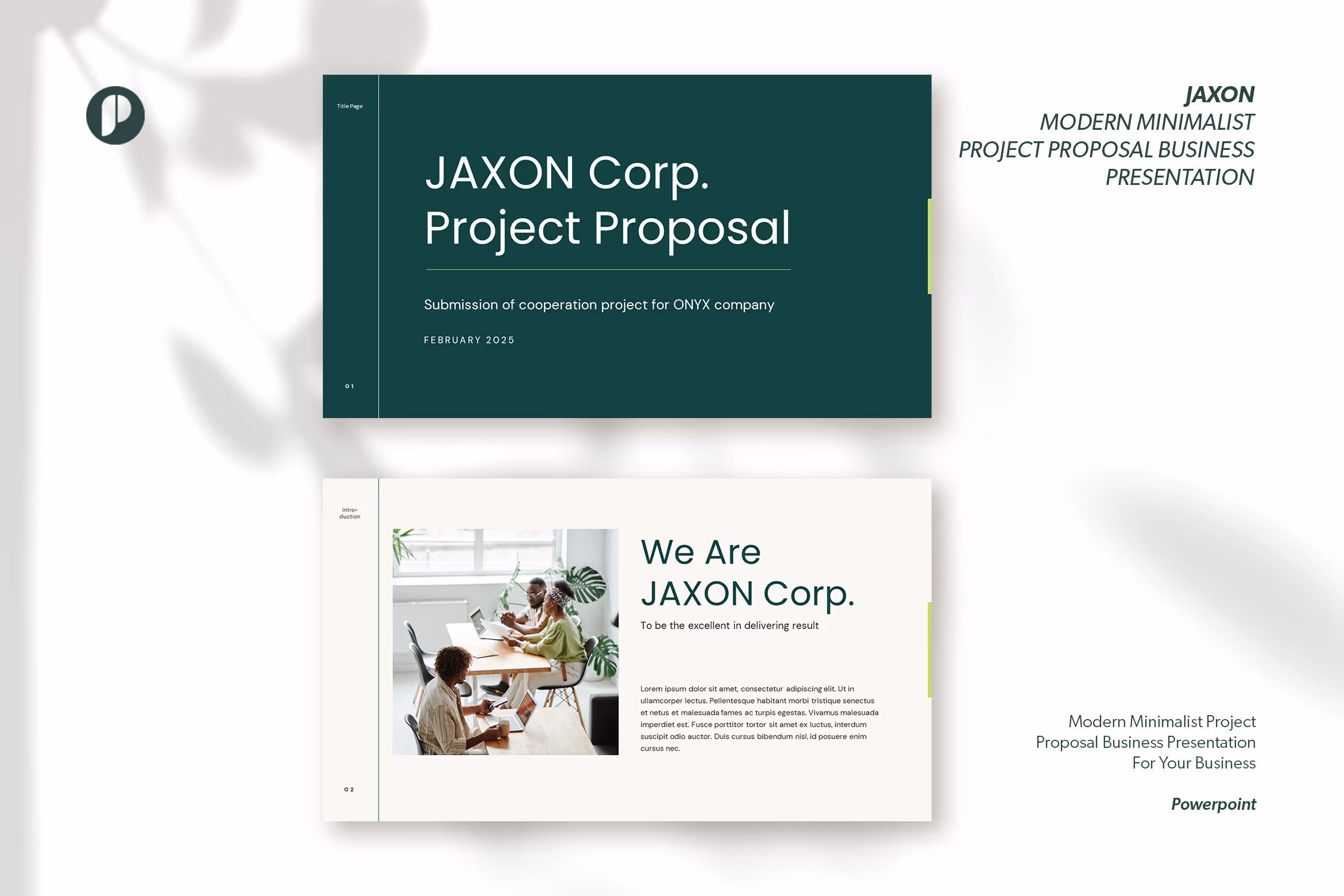 Jaxon – Modern Minimalist Project Proposal Business 