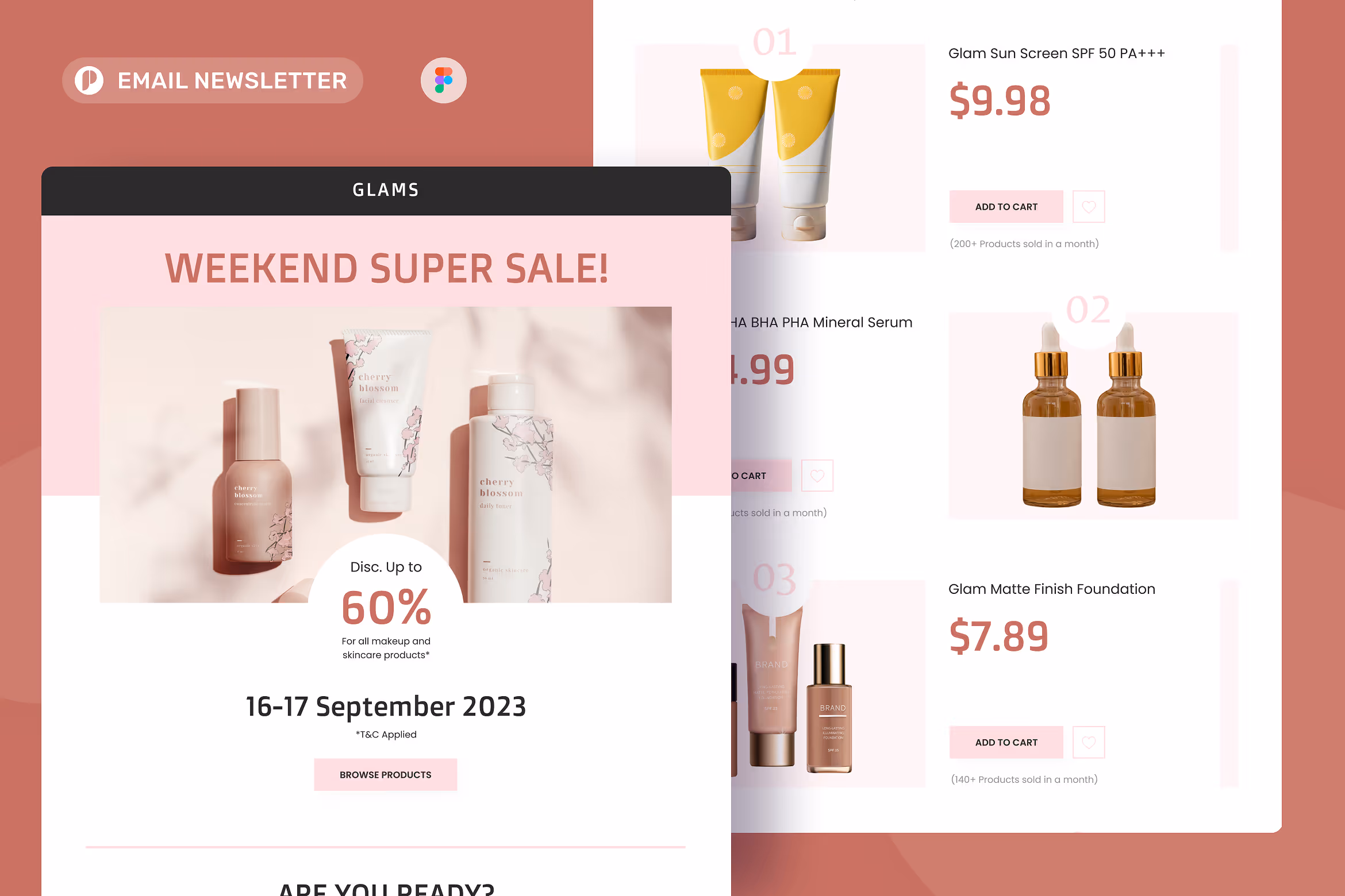 Glams – Beauty Email Newsletter Figma 