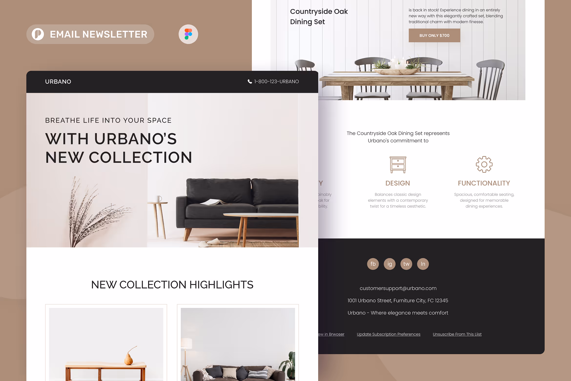 Urbano – Furniture Email Newsletter Figma 