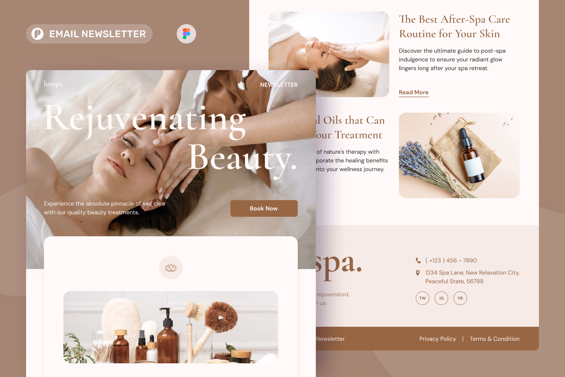 LuxSpa – Beauty & Spa Email Newsletter Figma