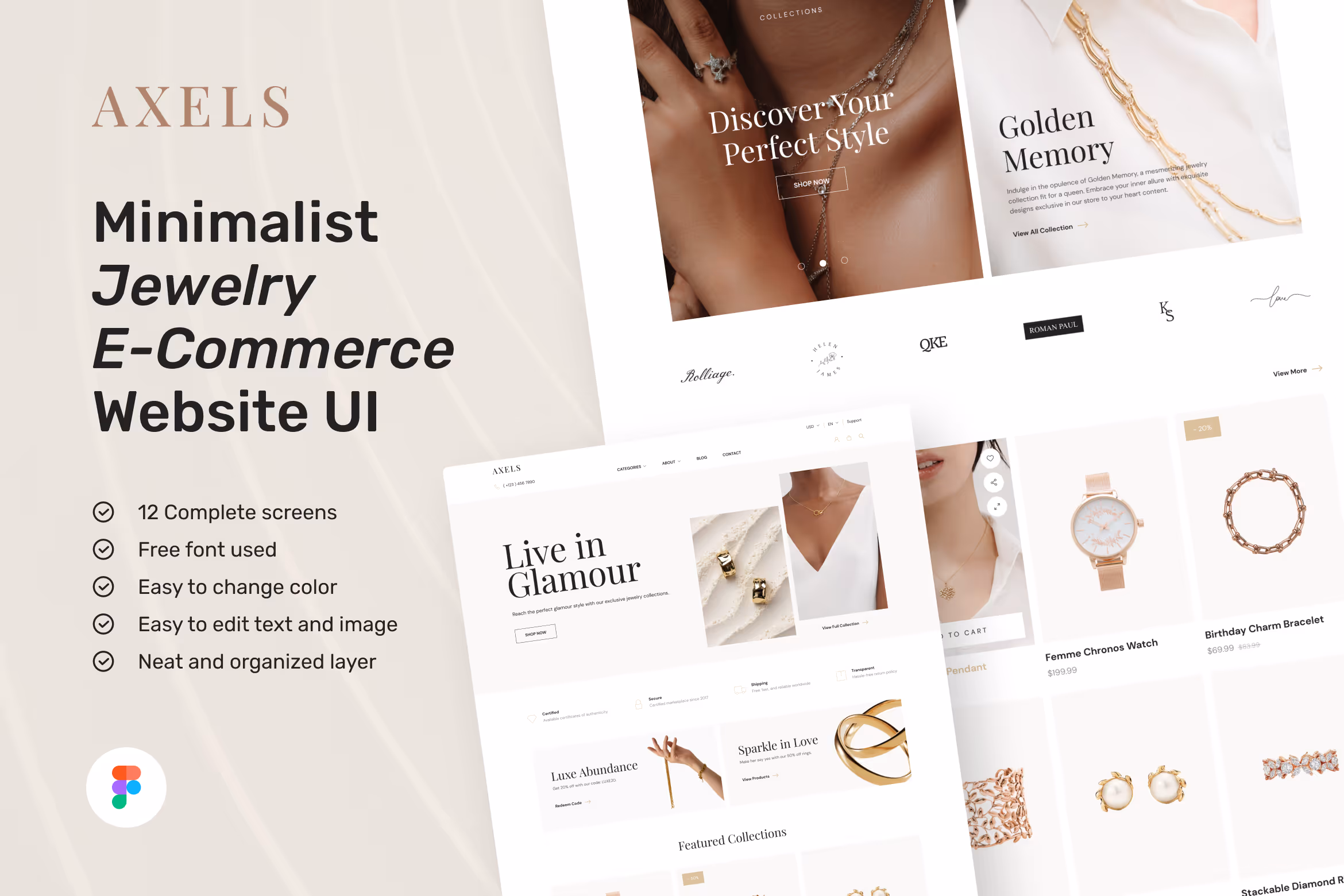 Axels – Minimalist Jewelry E-Commerce Website