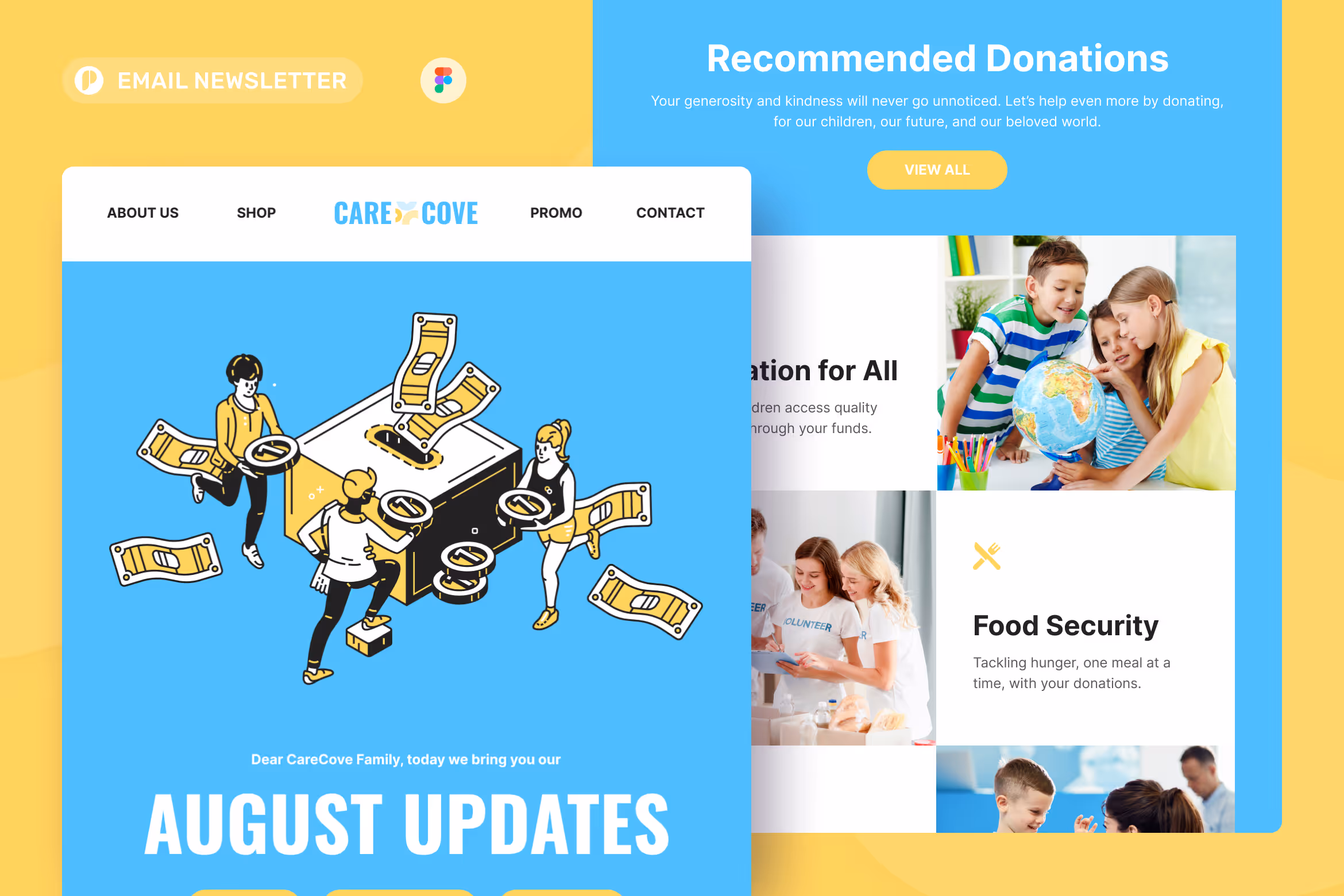 CareCove – Charity Email Newsletter Figma 