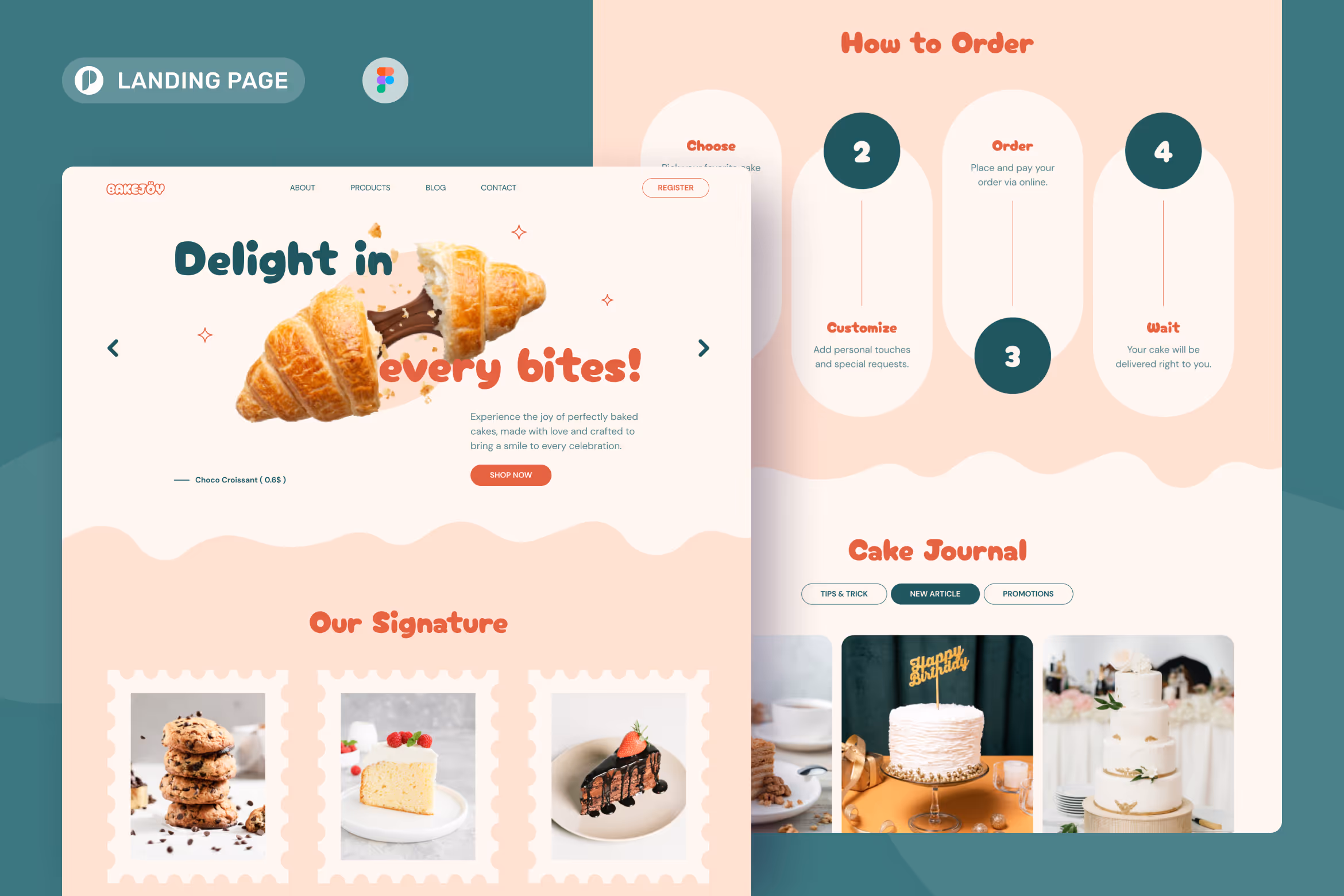 BakeJoy – Cake Shop Landing Page Figma