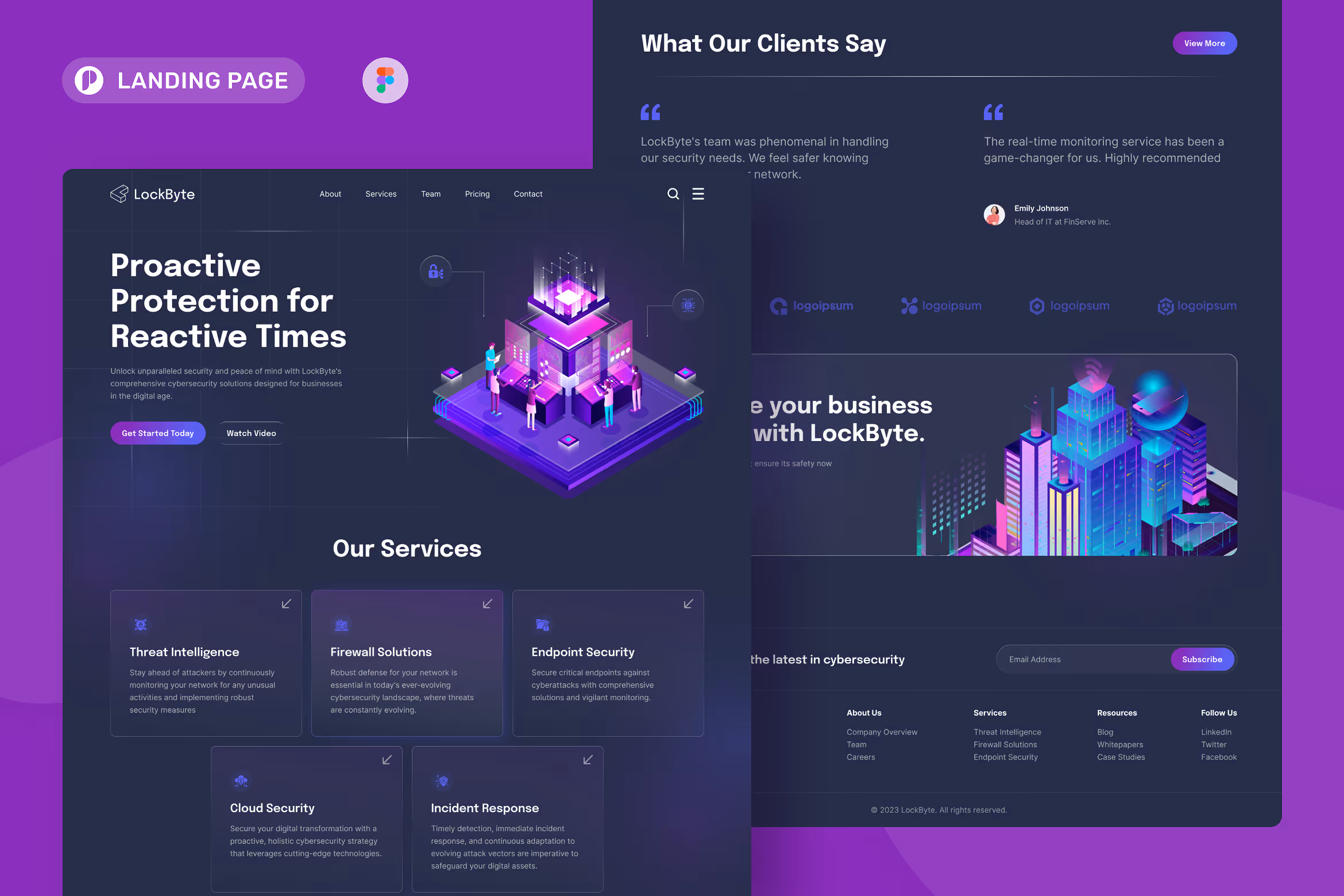 LockByte – Cyber Security Landing Page Figma