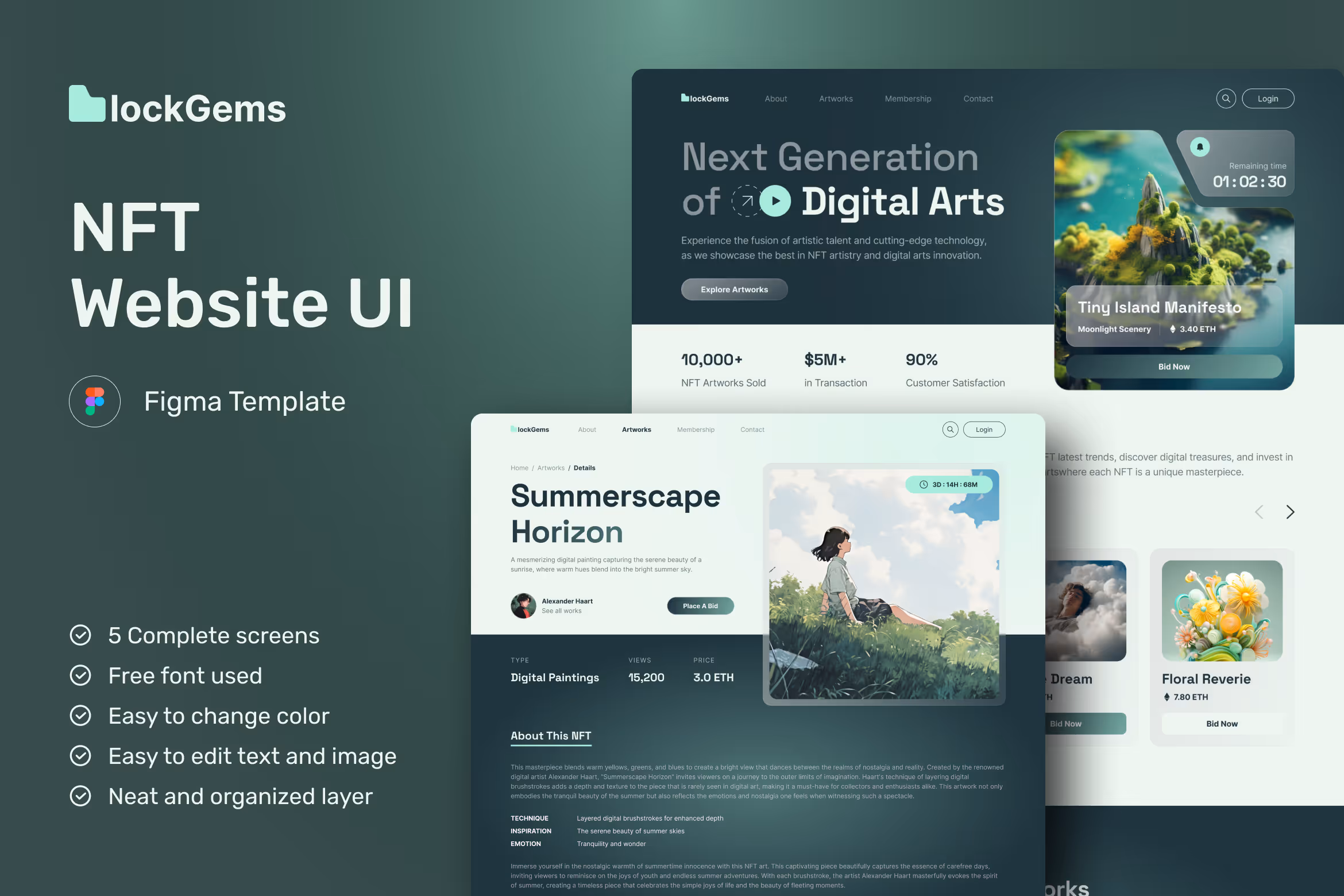 BlockGems – NFT Website UI Figma Template
