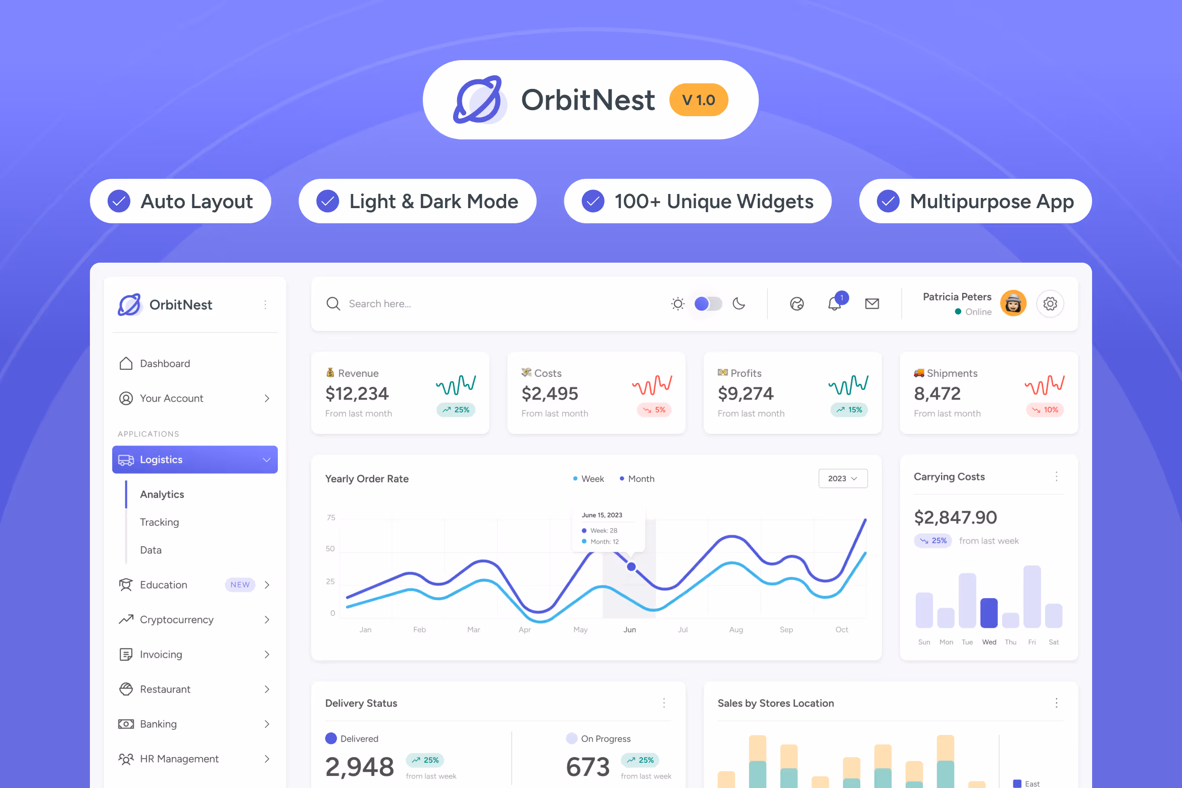 OrbitNest – Modern Admin Dashboard