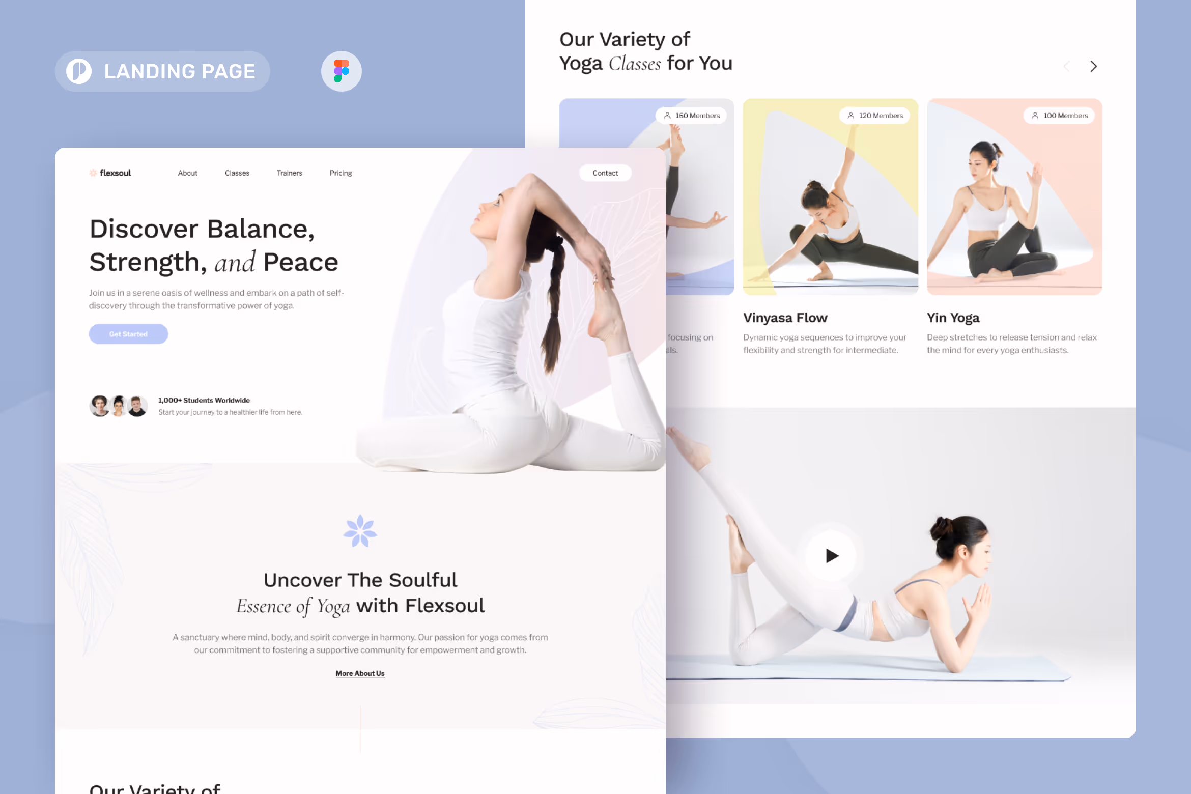 FlexSoul – Yoga Landing Page Figma Template