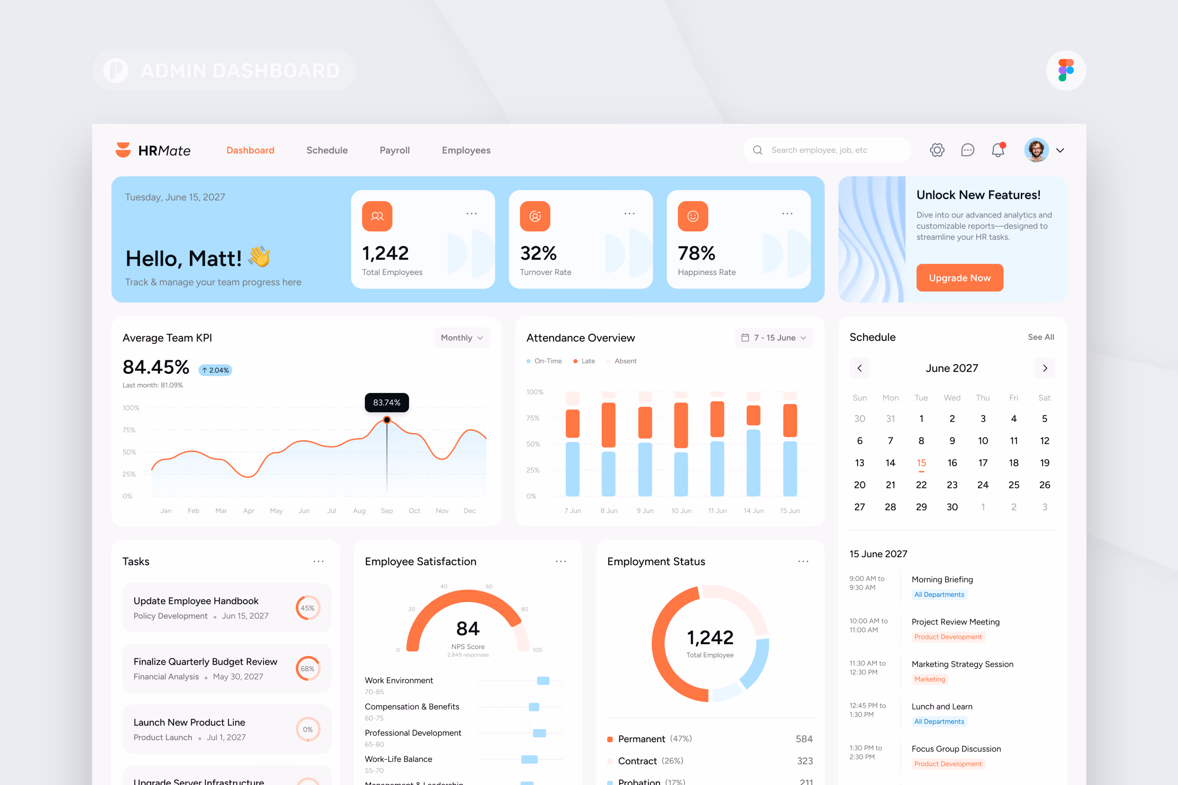 HRMate – HR Management Admin Dashboard
