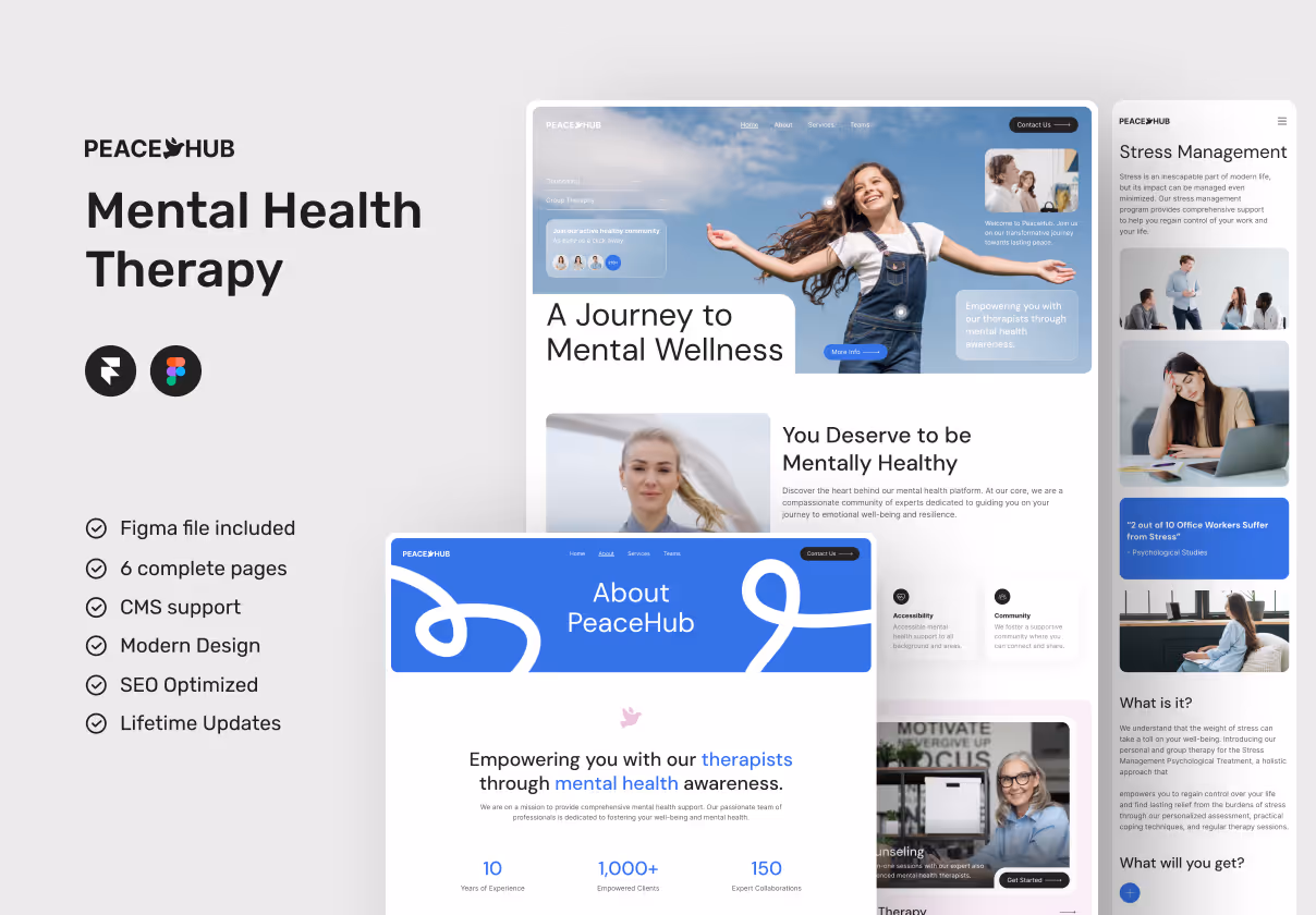 PeaceHub – Mental Health Website Framer
