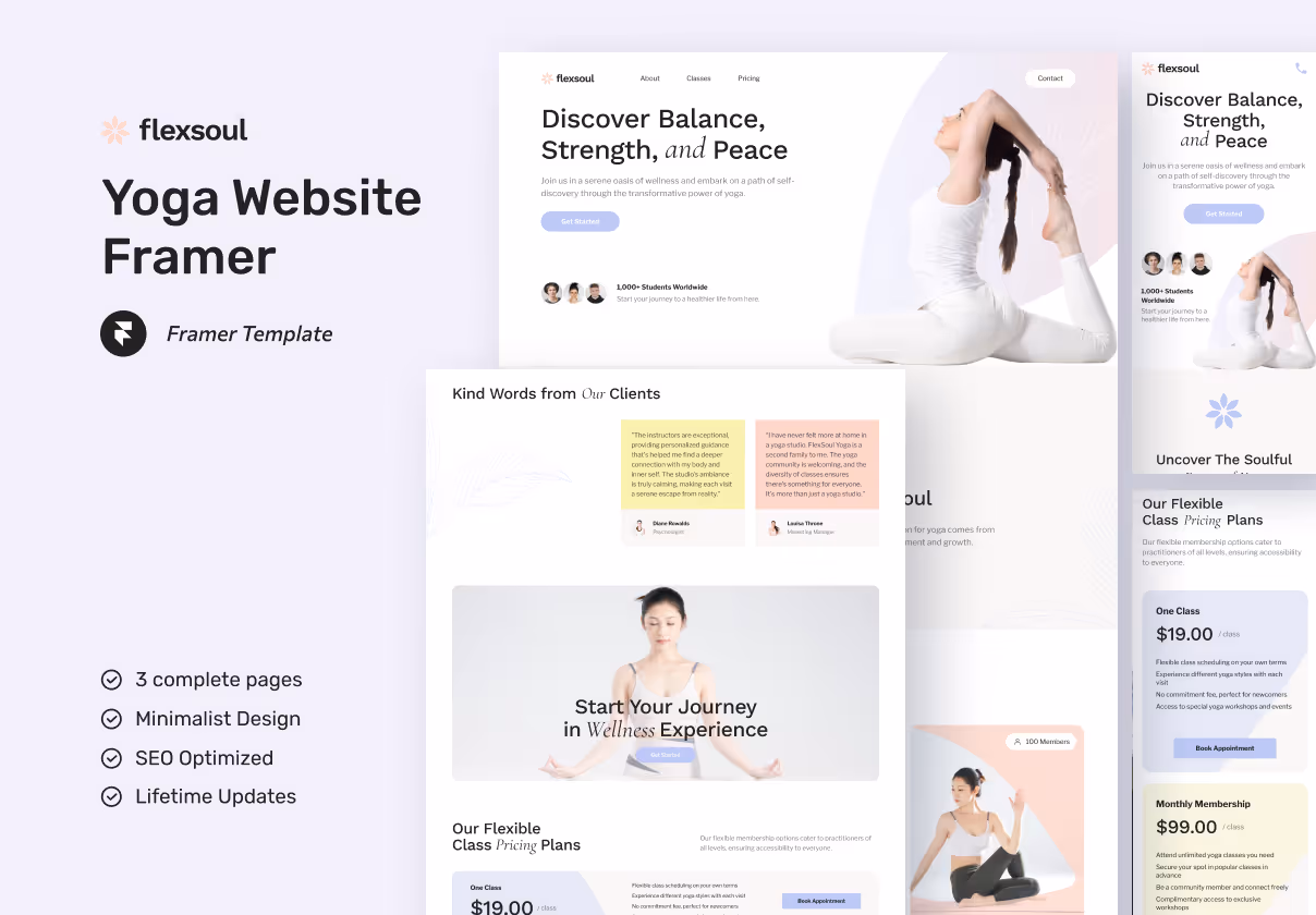 FlexSoul – Yoga Website Framer Template