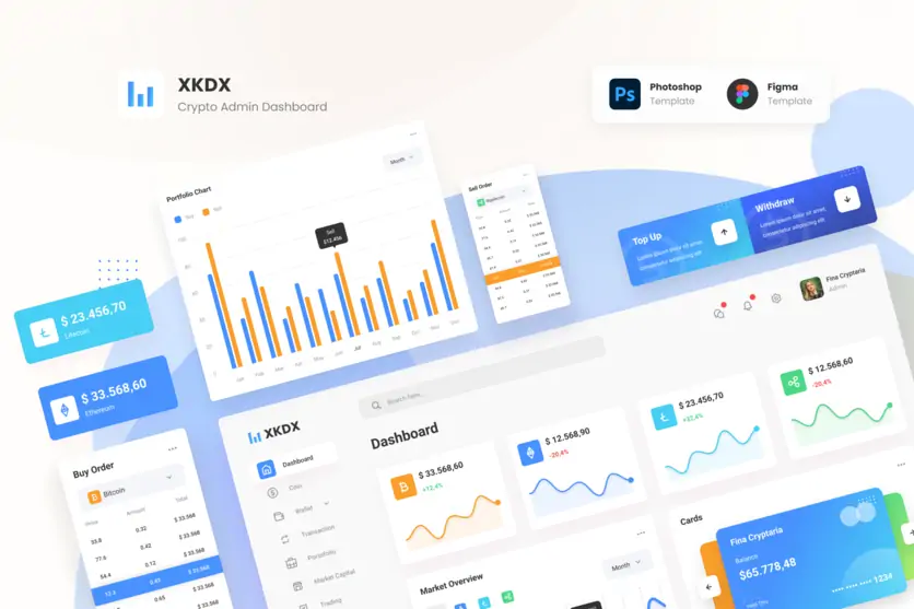 XKDX Crypto Admin Dashboard Template