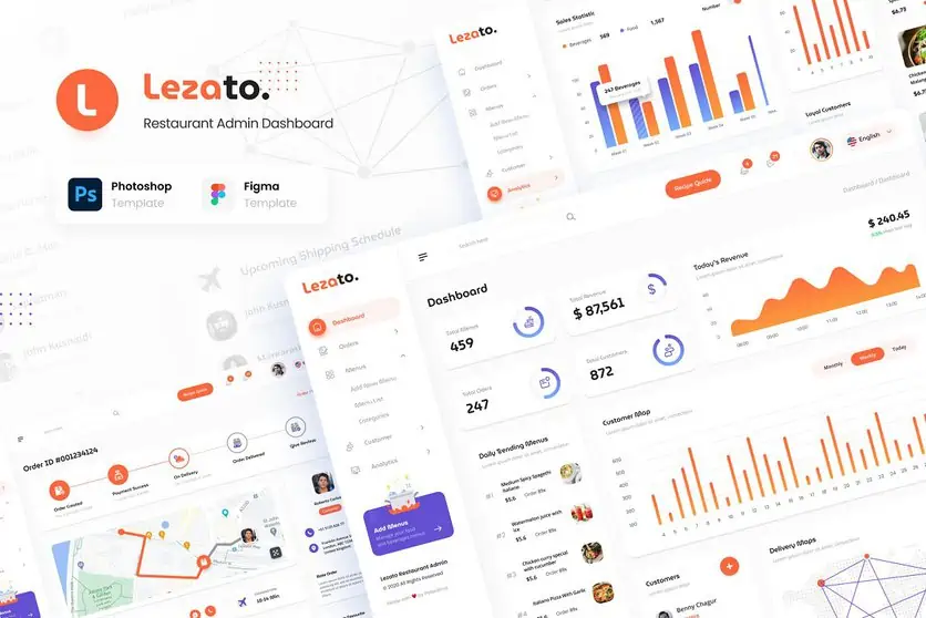 Lezato Restaurant Admin Dashboard