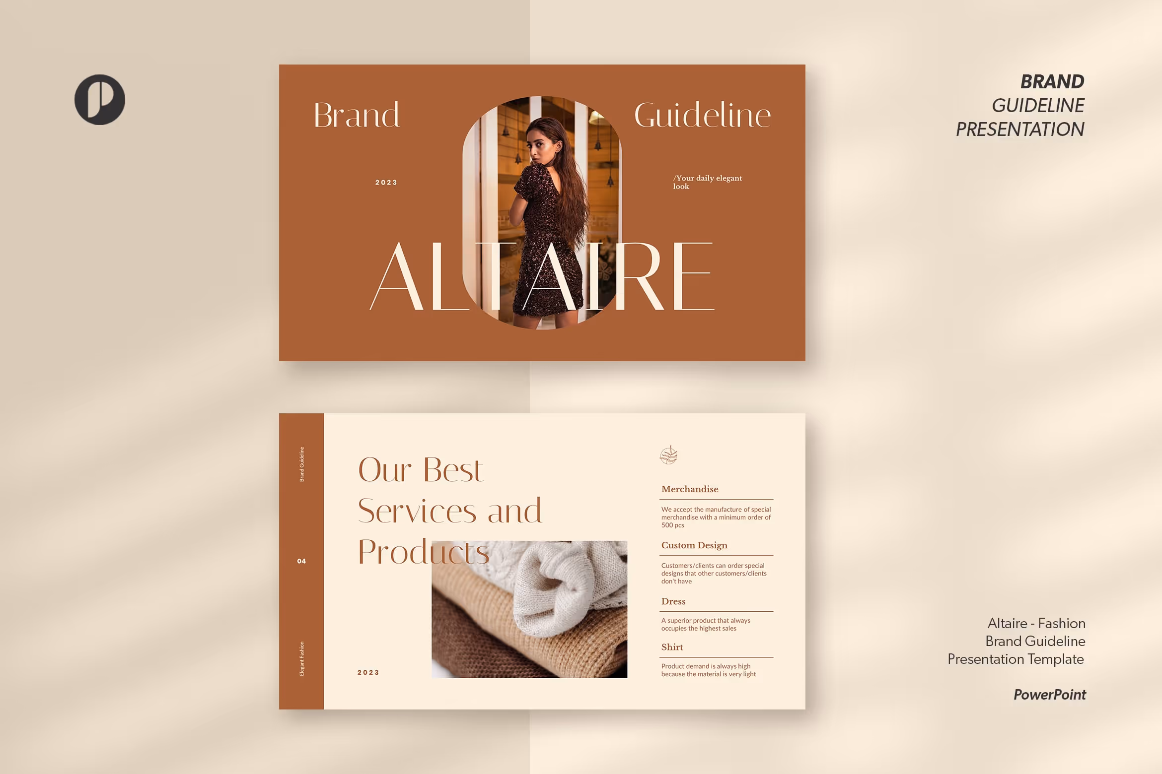 Altaire - the Brown Elegant Fashion Brand Guideline Presentation
