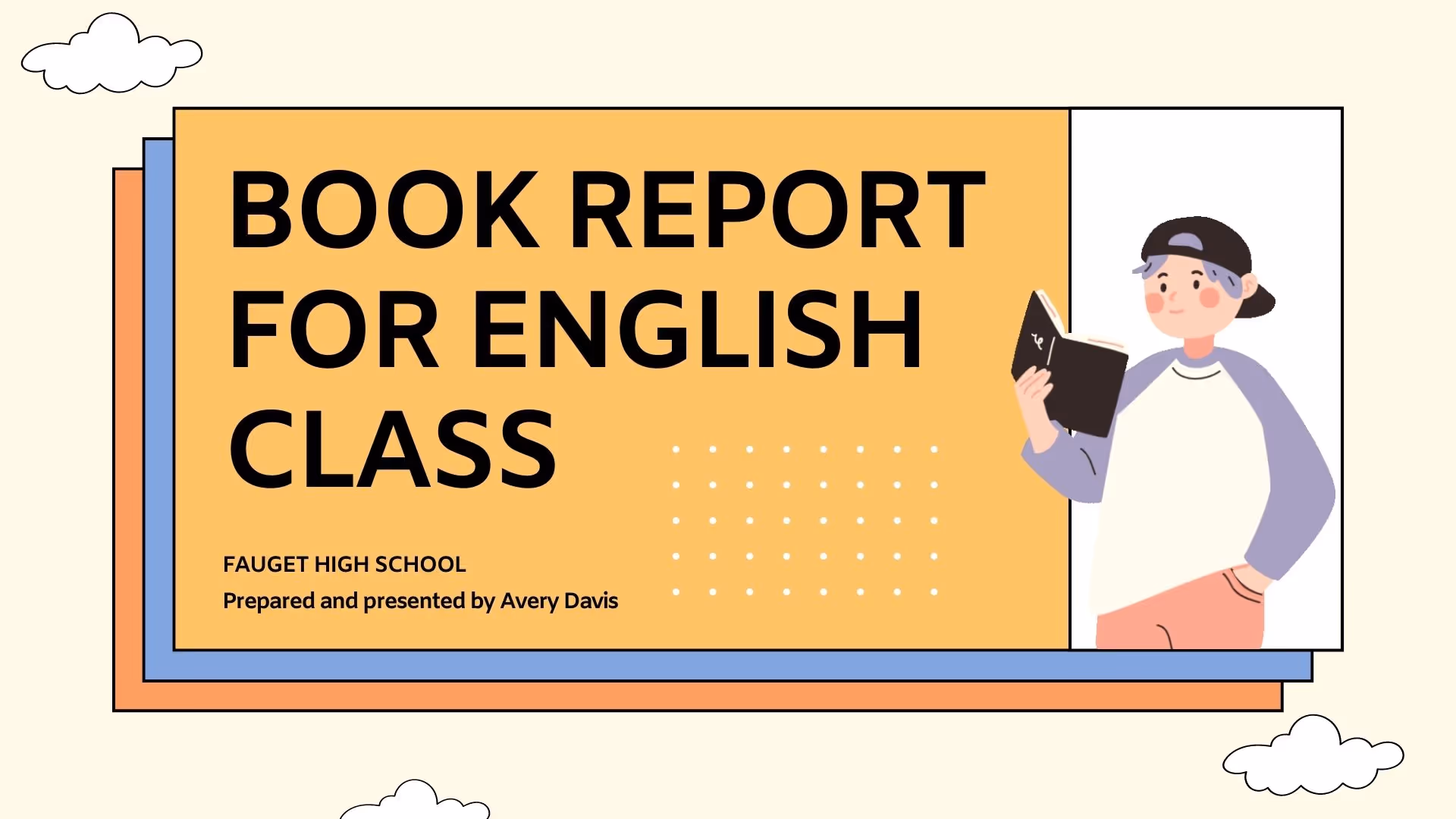 Ivory Brown Playful Illustration Animated Book Review Presentation