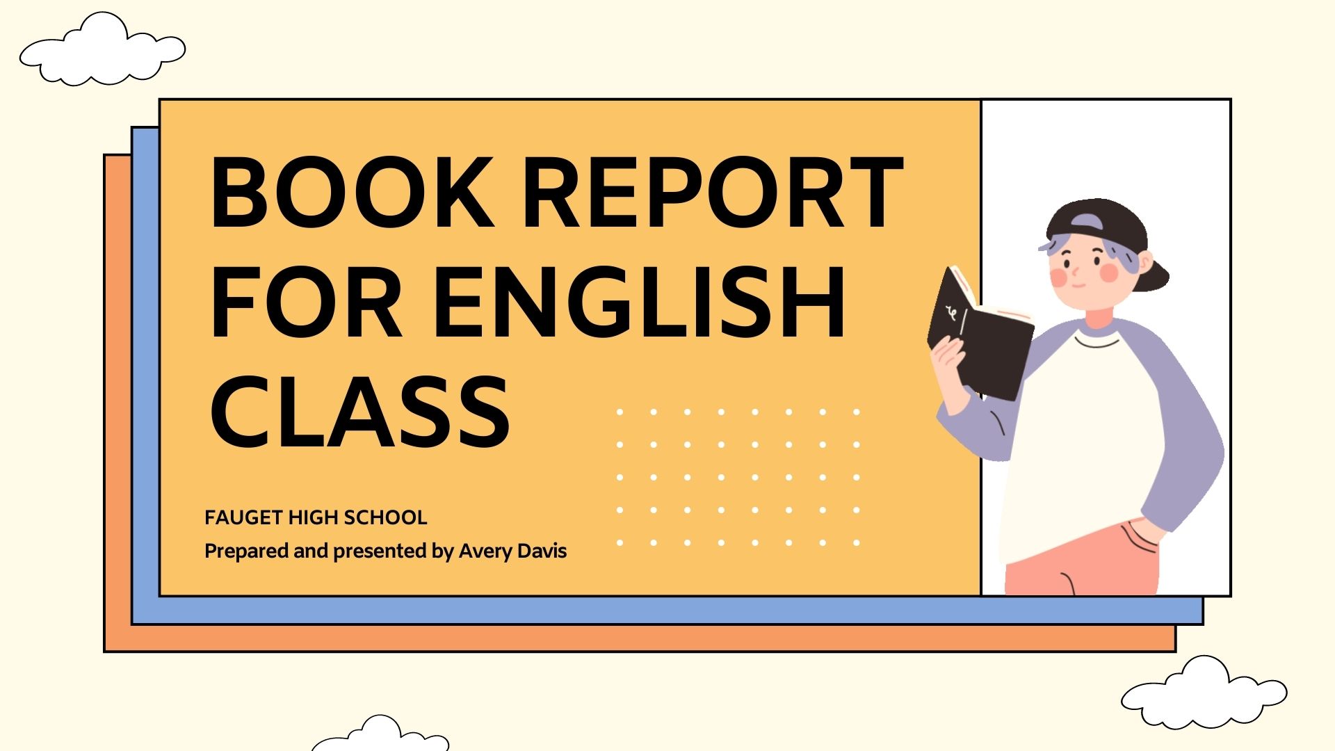 Ivory Brown Playful Illustration Animated Book Review Presentation