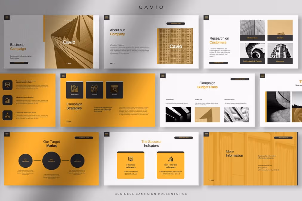 Cavio - Refined Oil Business Digital Marketing Presentation Template 