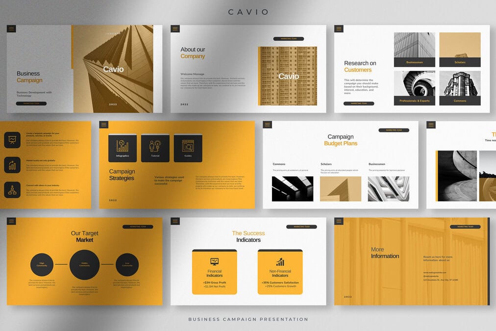 Cavio - Refined Oil Business Digital Marketing Presentation Template