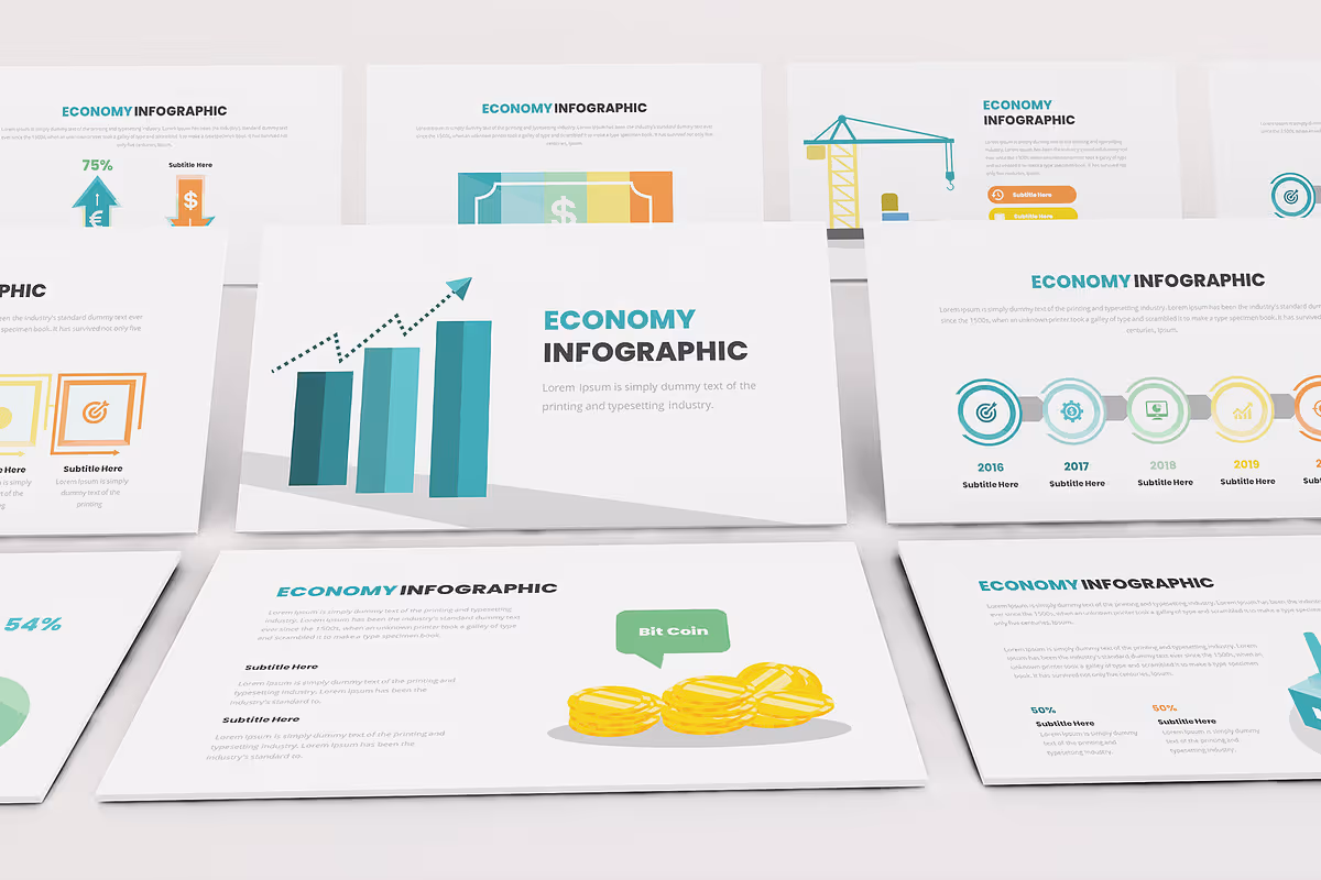 White Clean Economy and Financial Presentation Template