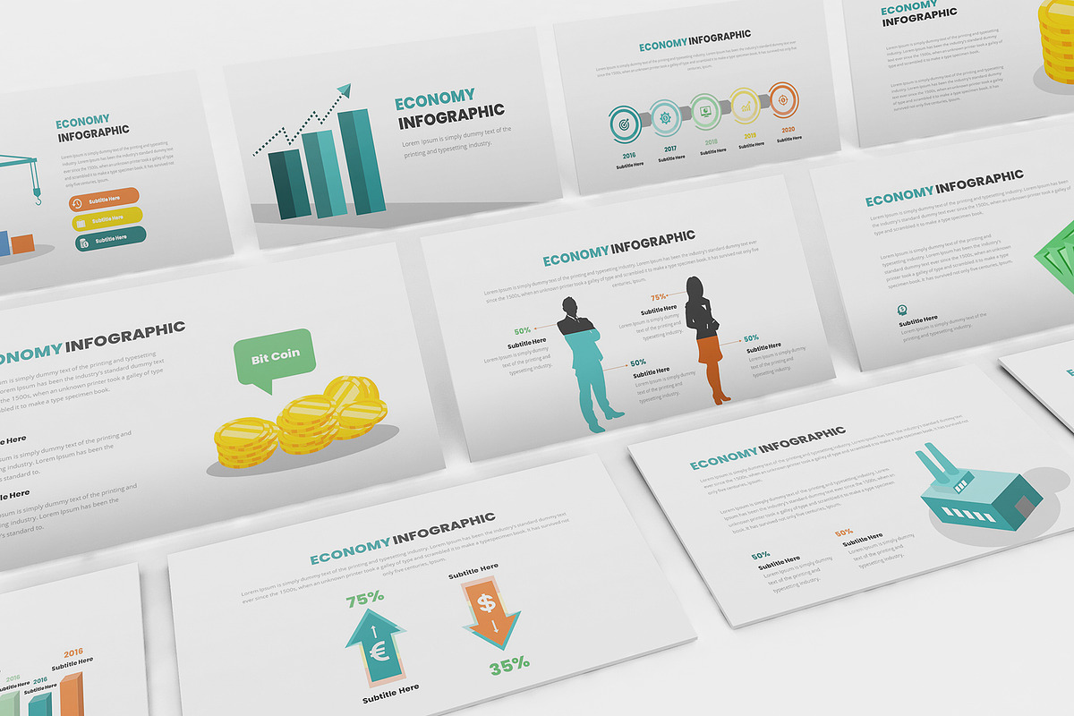 White Clean Economy and Financial Presentation Template