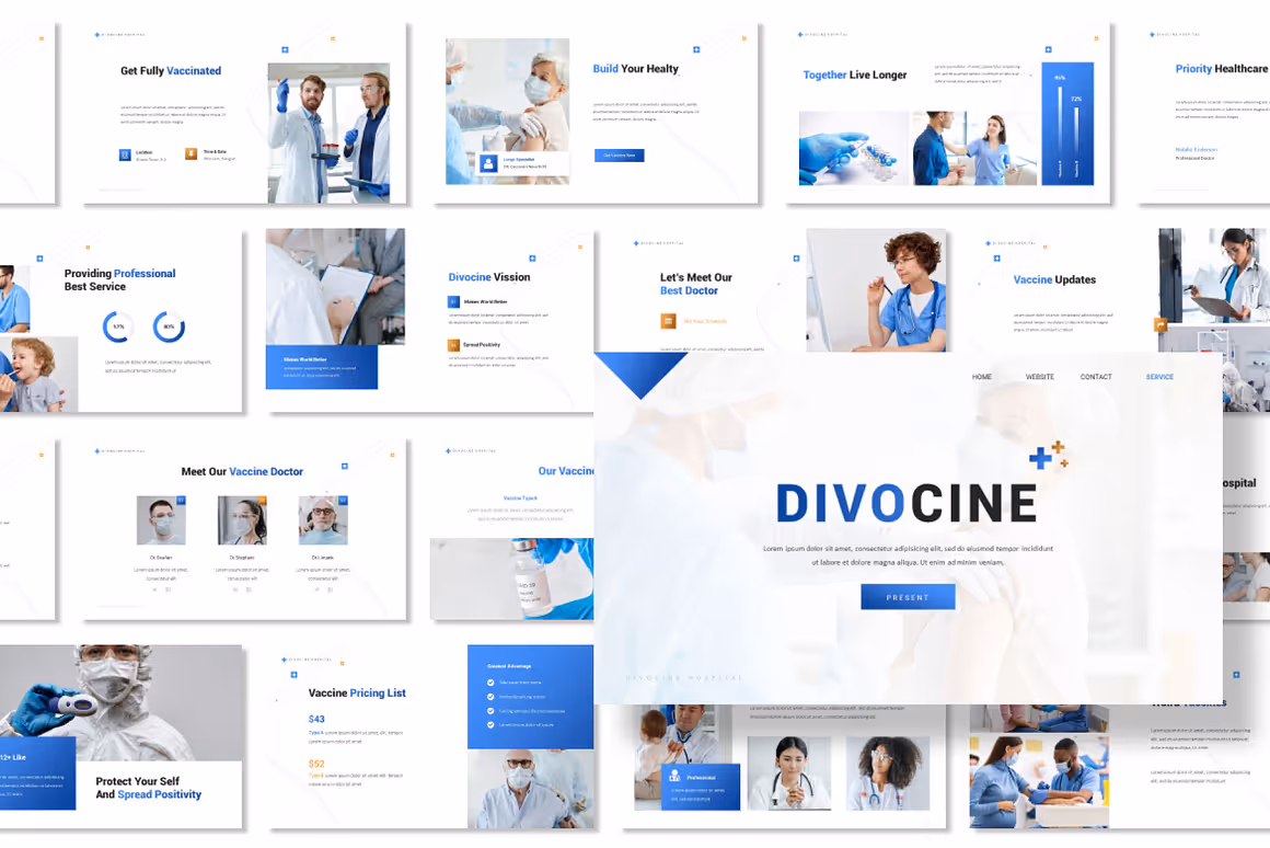 Divocine - White Blue Clean Disease Presentation Template
