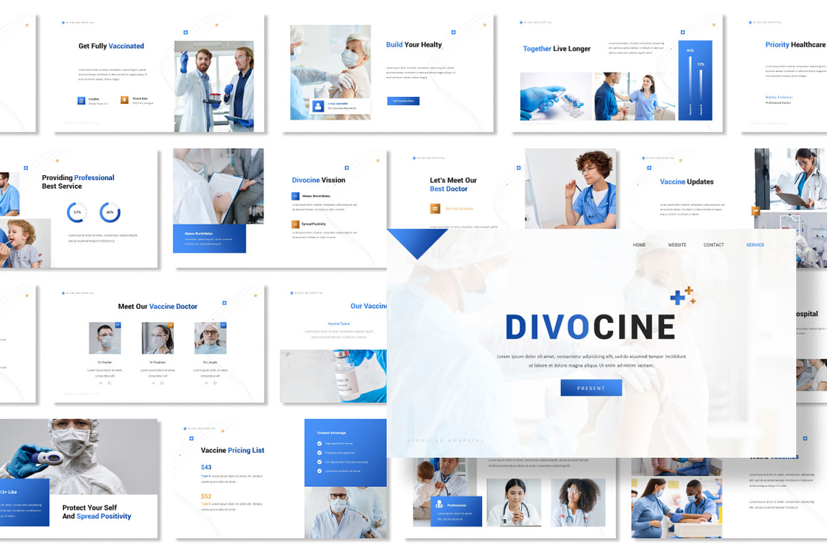 Divocine - White Blue Clean Disease Presentation Template