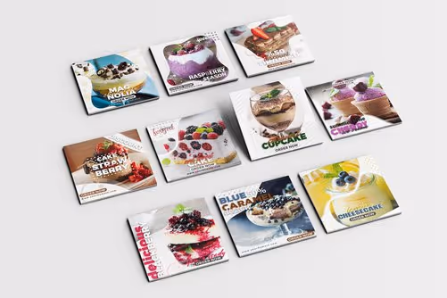 White Bold Fruity Dessert Shop Instagram Template