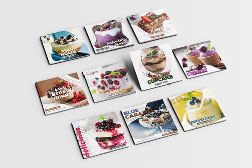 White Bold Fruity Dessert Shop Instagram Template