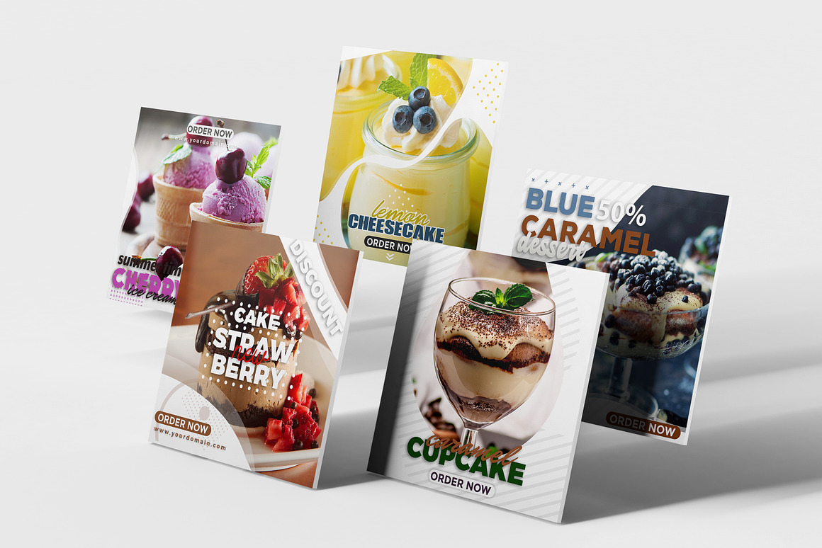 White Bold Fruity Dessert Shop Instagram Template