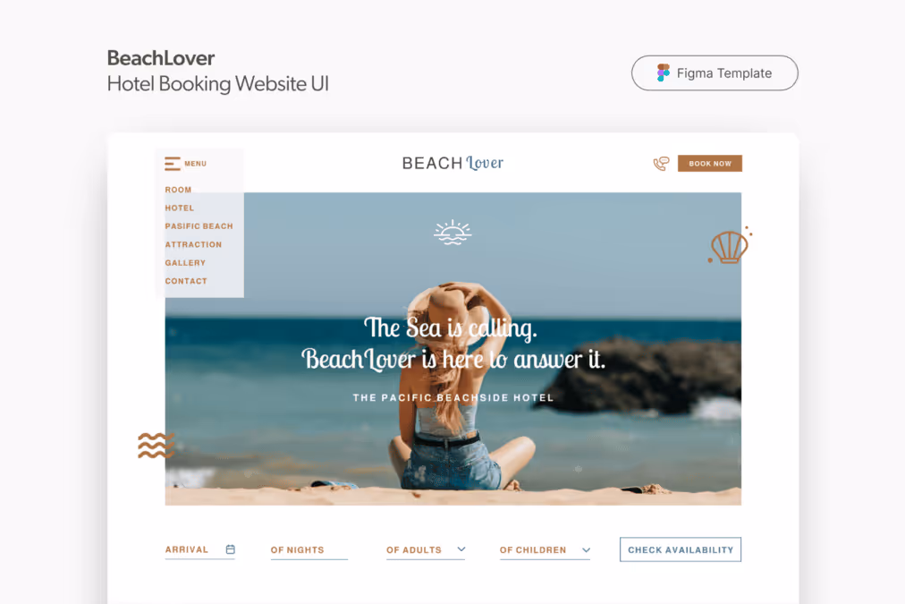 BeachLover Hotel Booking Website UI Template