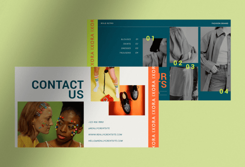 Ixora - Colorful Bold Retro Fashion Brand InDesign Presentation with Citron White and Black colors