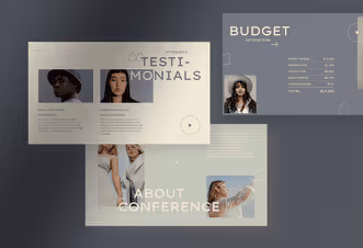 Serena – Eggshell Bold Creative Business Event Proposal Presentation with Eggshell Grey and Silver colors