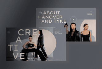 Serena – Eggshell Bold Creative Business Event Proposal Presentation with Eggshell Grey and Silver colors