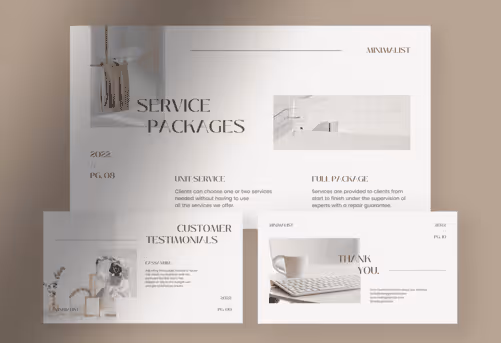 Pure White Minimalist Project Proposal Presentation Canva
