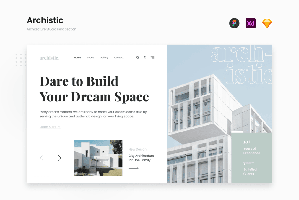 Archistic - Hero Section Landing Page