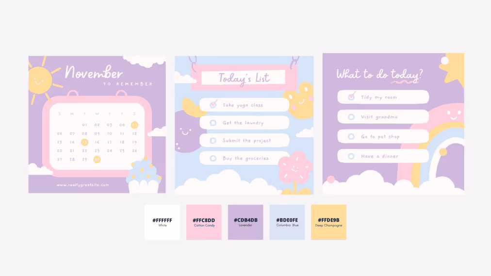 Pastel Hues for Youthful Color Palette