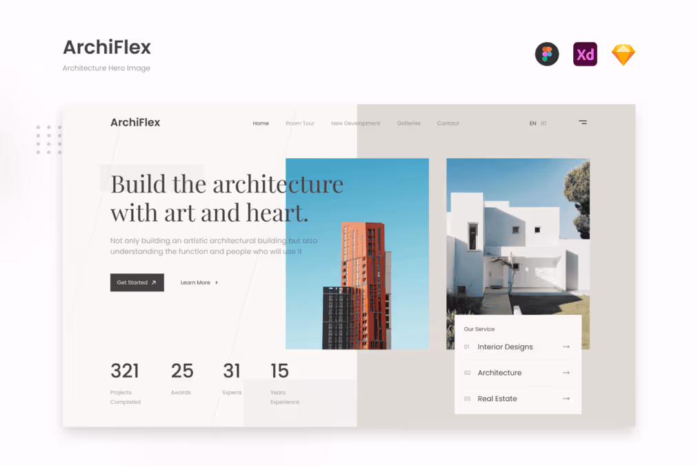 ArchiFlex - Modern Architecture Website Landing UI