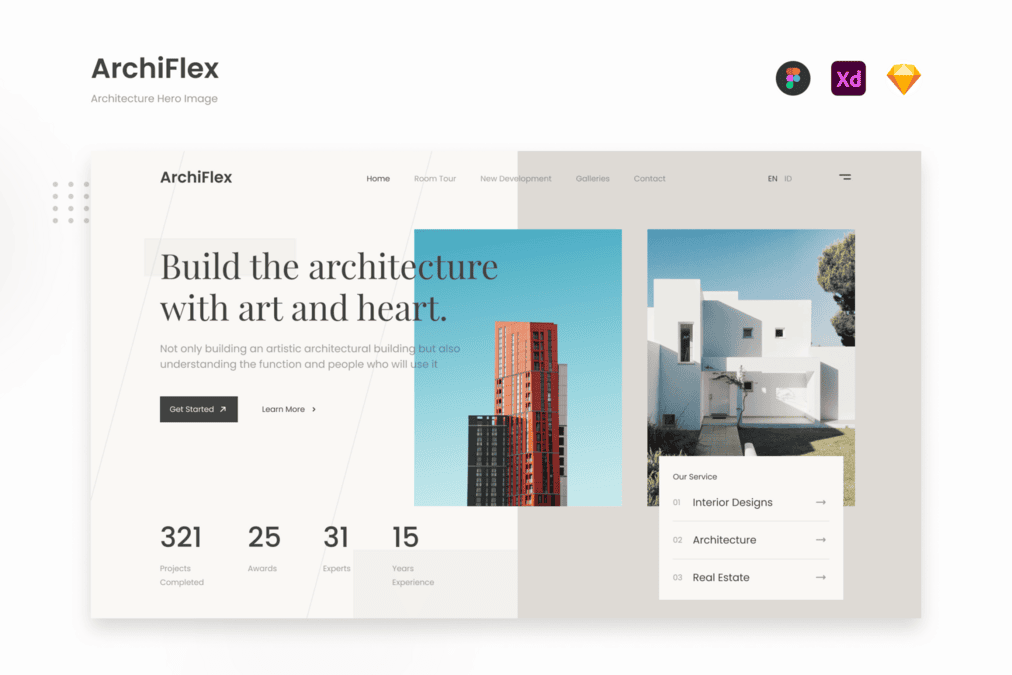 ArchiFlex - Modern Architecture Website Landing UI