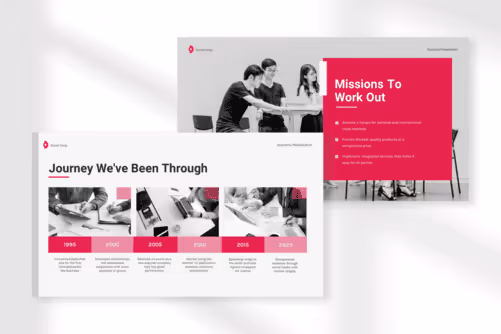 Oscar – Magenta Professional Business Presentation with Magenta Light Grey White and Black colors