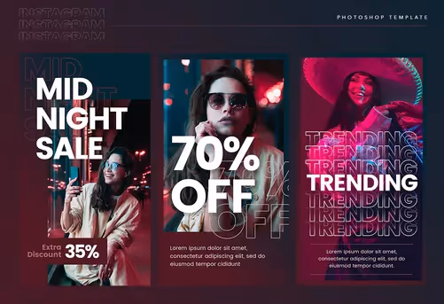 Neon Instagram Stories Template