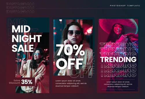 Neon Instagram Stories Template