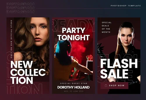 Neon Instagram Stories Template