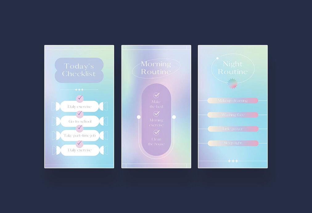 Sparkling Rainbow Gradient Adorkable To Do List Instagram Template