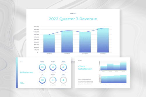 Xivon, the Blue Ocean Gradient Monthly Progress Report Presentation template