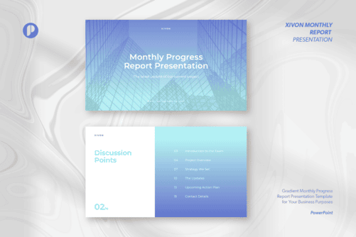 Xivon, the Blue Ocean Gradient Monthly Progress Report Presentation template