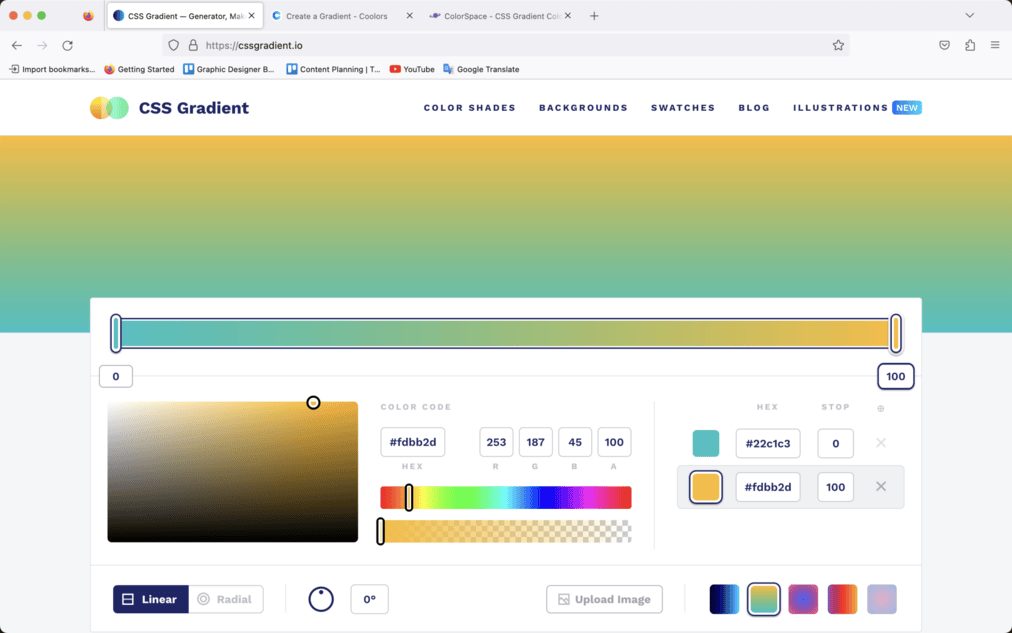 CSS Gradient — Generator, Maker, and Background